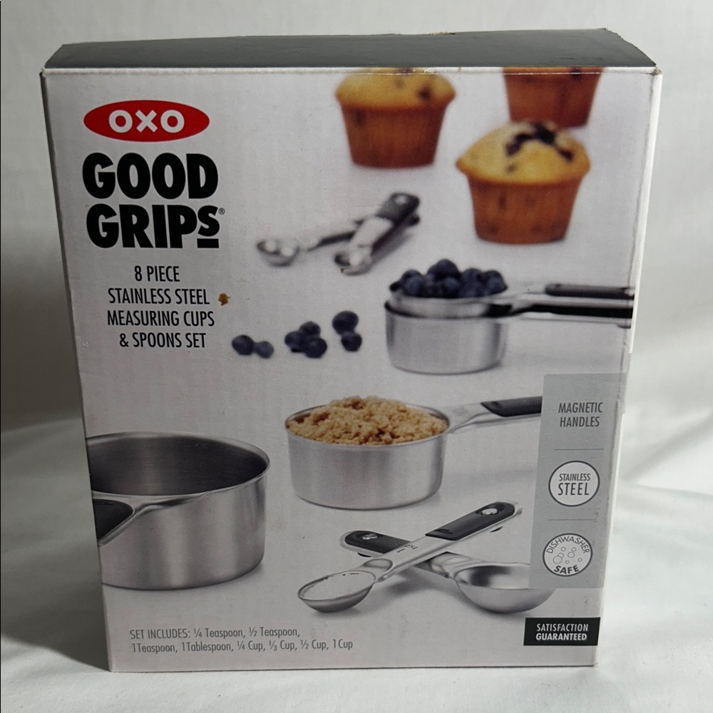 OXO Good Grips Stainless Steel Measuring Cups & Spoons Set - Silver